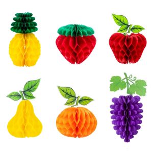 Boule de fruits d'été en nid d'abeille, fraise, ananas, raisin, poire, Orange, tentures en nid