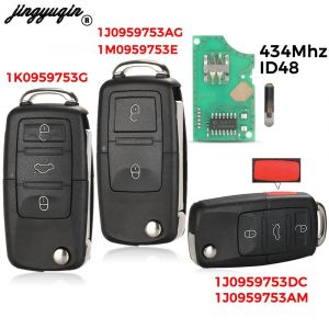 Jingyuqin – clé télécommande rabattable à 2/3/4 boutons, puce ID48 315/434MHz pour VW et SEAT Altea