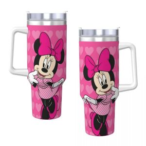 Gobelet en acier inoxydable avec pailles, film cancers, tureMinnie Mouse, tasses d'amour, tasse de
