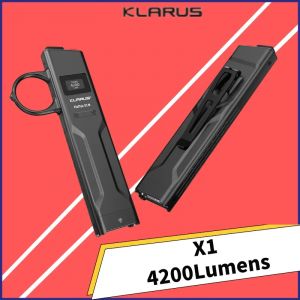 Klarus X1 lampe de poche tactique ultra mince FlatTac 4200Lumens batterie int&eacute;gr&eacute;e rechargeable