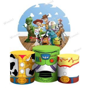 Toile de fond ronde Disney Toy Story M. Tête de pomme de terre Jessie Bullseye, toile de fond Woody