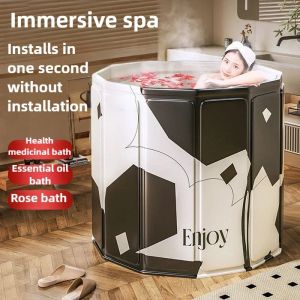 Baignoire Pliante pour Adulte et Enfant, Baignoire Compl&egrave;te, Natation Domestique, Ouverture Rapide