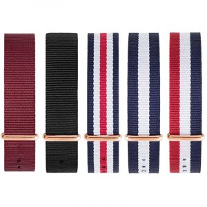 Montre homme et femme de marque Premium 18mm 20mm en nylon or rose et argent pour Daniel Wellington