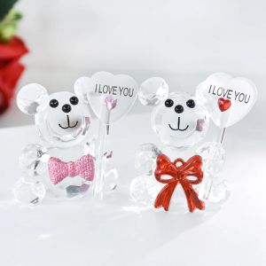 Je t'aime signe cr&eacute;atif ours en cristal saint valentin anniversaire d&eacute;coration de bureau ornements