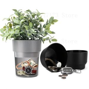 Pot de fleur en plastique caché, boîte de rangement d'argent, conteneur de sécurité séparable