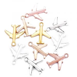 30 pièces 17*15mm 5 couleurs avion breloque voyage avion pendentif bracelet à bricoler soi-même
