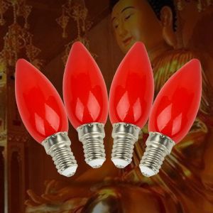 Ampoule d'autel LED E12/E14, bougie rouge, lampe de bouddha, Temple, lampe décorative, perle de