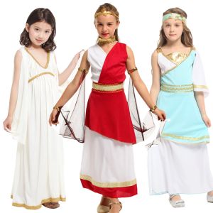 Costume de déesse grecque antique pour enfants filles, robe de Toga grecque romaine pour filles,