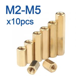 10 pièces/lot hexagone femelle à femelle M2 M2.5 M3 M4 M5 entretoise en laiton goujon Hexagonal