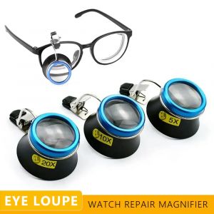 Loupe de réparation de montre avec lunettes à Clip 5X 10X 20X, Loupe oculaire pour horloger, outils