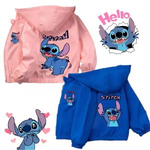 Lilo et Stitch enfants filles veste &agrave; capuche manteau 2024 automne b&eacute;b&eacute; gar&ccedil;on dessin anim&eacute;