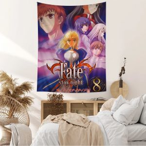 Anime Fate Stay Night Comics Tapestry, Art Printing, Japanese Wall Tapestry, Home Decor