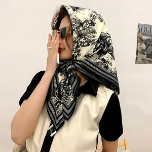 Écharpe de printemps pour femmes, Design de luxe, écharpe lisse en soie, bandeau musulman doux,