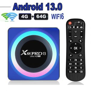 X88 PRO 13 Android 13.0 TV Box OTA Rockchip RK3528 4K 2.4G 5G Wifi 6 64G 32GB 16GB BT5.0 lecteur