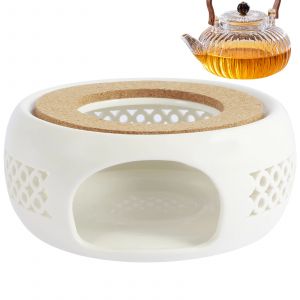 Chauffe-théière en céramique creuse, avec coussin en liège, résistant à la chaleur, pour café et