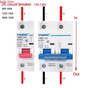 Disjoncteur 1P 2P DC 80A 100A 125A 150A 200A 250A 12V 24V 36V 48V 60V 72V 120V, disjoncteur pour