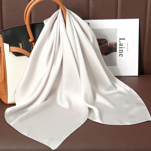 Nouvelle marque de luxe Satin carré écharpe impression ruban de cheveux mode écharpe pour femmes