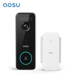 AOSU-Sonnette vidéo WiFi Ultra HD, 5MP, caméra extérieure, détection de mouvement PIR, audio
