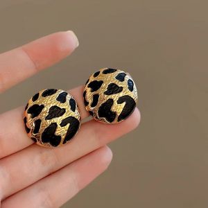 Mode bohème motif léopard coeur boucle d'oreille mascotte ornements pour les femmes saint valentin
