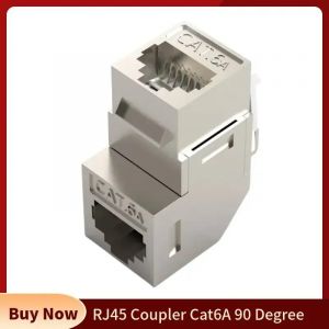 Coupleur Cat 6A RJ45 coud&eacute; &agrave; 90 degr&eacute;s blind&eacute; RJ 45 s&eacute;parateur femelle adaptateur de prise Keystone