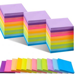 6 pi&egrave;ces couleur fluorescente 3*3 pouces pense-b&ecirc;te post&eacute; bloc-notes autocollants planificateur