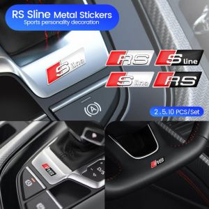 10 pièces 3D aluminium RS Sline Logo S ligne emblème RS voiture Badge pour Audi A1 A3 A4 A5 A6 Q2 Q5