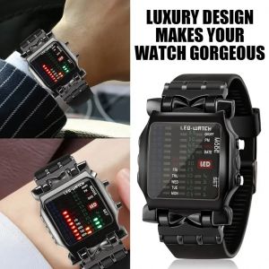 Montre Led binaire créative étanche affaires montre électronique hommes tendance lumineux cadeau