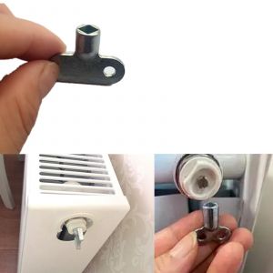 Clé de robinet de radiateur en alliage de Zinc, 2 pièces, robinet d'eau de radiateur, douille de