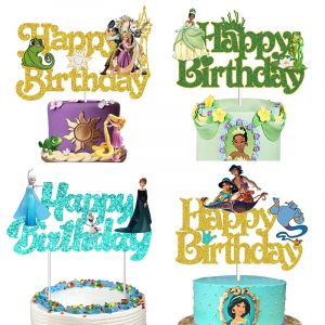 Décoration de gâteau princesse Disney la reine des neiges, Elsa, Anna, raiponce emmêlée, fournitures