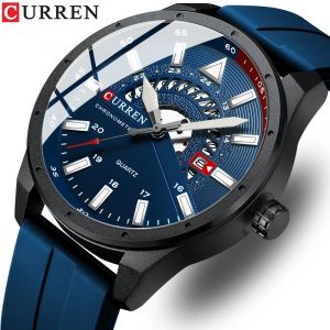 CURREN mode hommes montre haut de gamme de luxe étanche Sport hommes montres Silicone automatique