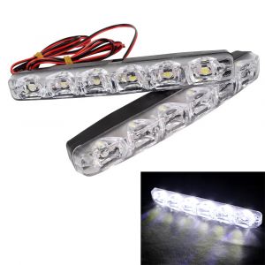 Universel DC 12V DRL 6 LEDs voiture style voiture feux de jour voiture diurne lumière LED