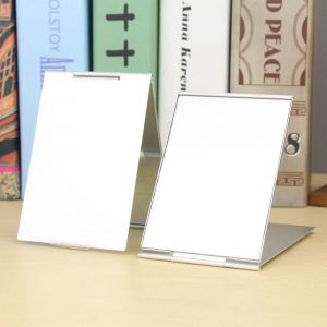Nouveau miroir pliant en aluminium, Mini miroir de maquillage Portable sur pied, petit miroir de