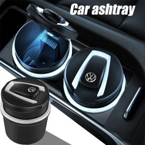 Cendrier de voiture &agrave; lumi&egrave;re Led, 1 pi&egrave;ce, cendrier &agrave; cigares, tasse de rangement de pi&egrave;ces de