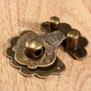Serrure à loquet en Bronze Antique, bijoux décoratifs, boîte en bois, cadenas, valise rétro, crochet