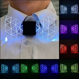 LED acrylique noeud papillon &eacute;clairer LED hommes noeud papillon lumineux noeud papillon Costume