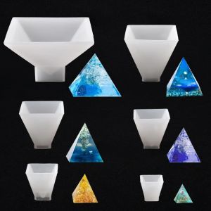 Moule en Silicone pyramide cubique, pour bricolage, cristal UV époxy, outils de décoration de la