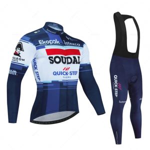 Soudal Quick Step nouveau printemps/automne à manches longues Maillot de cyclisme ensemble vêtements