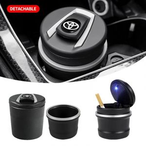 Cendrier à cigarettes de voiture avec lumière LED détachable, pour Toyota Corolla Yaris Chr Auris