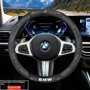 Housse de volant antid&eacute;rapante en cuir et Fiber de carbone, pour BMW M3 M4 M5 E39 E46 E60 E90 E91