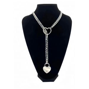 Y2K argent chaîne coulissante étoile joint torique serrure coeur ouvert charme Lariat collier pour