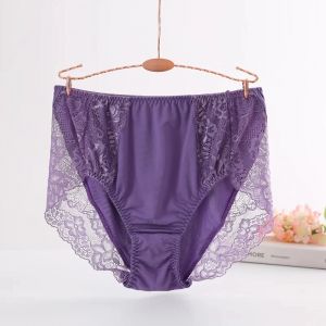 Culotte élastique en dentelle douce pour femme, fil de lait, taille grande, 7XL, caleçon femme,