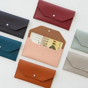 Portefeuille d'enveloppe d'argent ultra-mince pour homme et femme, résistant à l'usure, cuir PU,