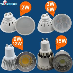 Ampoules Led Gu10 2W 3W 5W SMD2835, tasse de lampe 9W 12W 15W Cob, lumi&egrave;re Led Ac 110V 220V 240V,