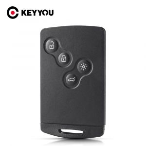 KEYYOU coque de clé originale 4 boutons pour Renault Laguna Koleos Megane Fob étui de clé de carte à