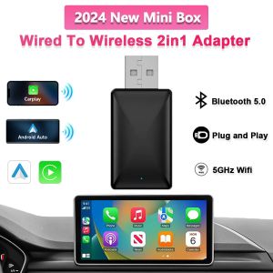 Adaptateur sans fil Carplay Android Auto 2 en 1, Dongle intelligent 5G, Wifi et Bluetooth, connexion