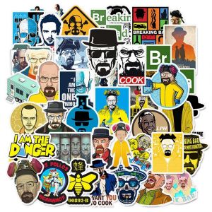 10/30/50pcs Breaking Bad &eacute;mission de t&eacute;l&eacute;vision autocollants PVC &eacute;tanche jouet Graffiti enfant