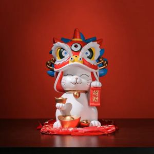 Ville interdite danse du Lion chat chanceux résine décor à la maison, cadeaux d'ouverture de
