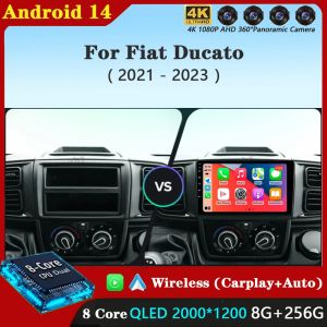 Andriod 14 Carplay Auto pour Fiat Ducato Van L3H2 2021 - 2023 autoradio lecteur vidéo multimédia