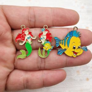 Breloques en Forme de Sirène pour Bijoux, Collier en Émail, Porte-clés, Pendentif de Téléphone,