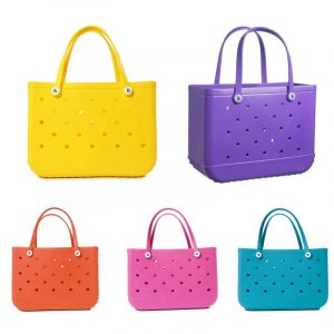 Sac &agrave; main en caoutchouc &eacute;tanche pour femme, panier Oliggs, fourre-tout pour voyage, tr&egrave;s large,